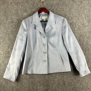 Talbots Blazer Womens 10  Jacket 4 Button Notch Collar Pockets Lined Suede Look